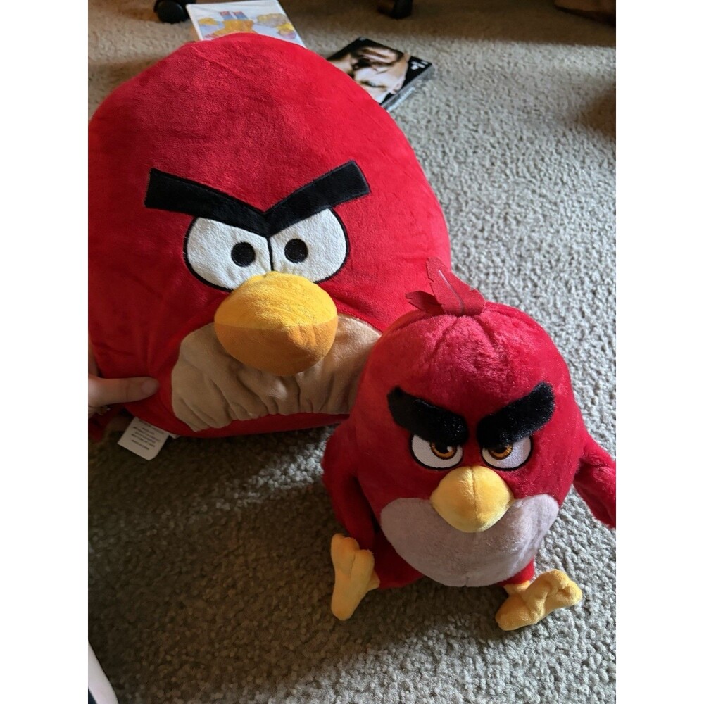 Angry Birds Rare Jumbo 10” Tall Rovio Terrence Red Plush 2010 + Talking RED READ
